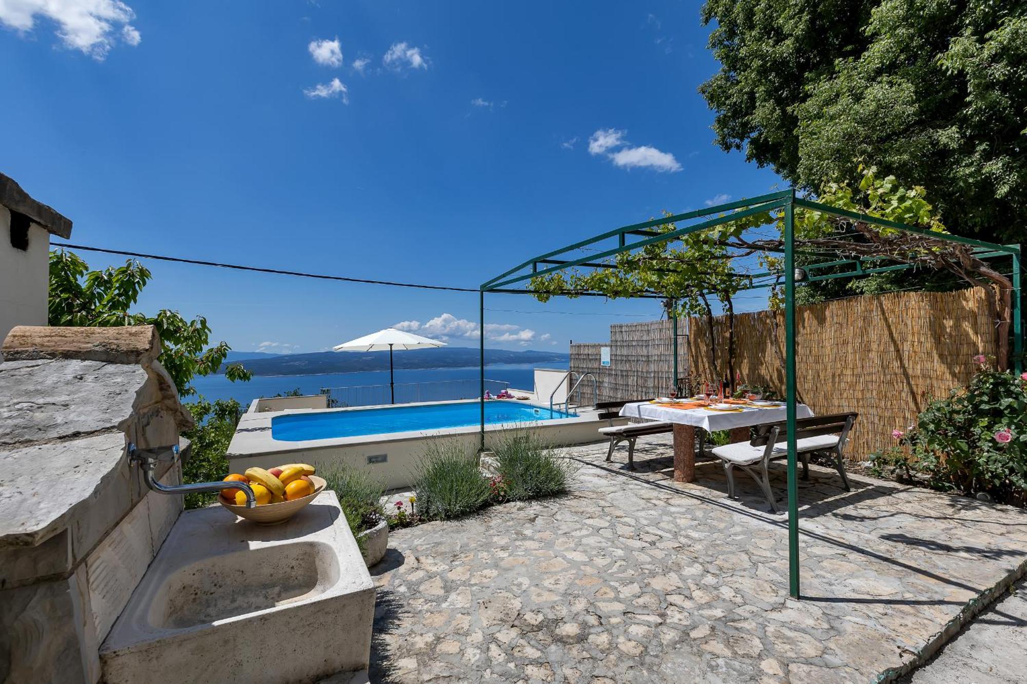 Holiday Home Marta With Heated Pool,Grill,Sea View Bast Zewnętrze zdjęcie