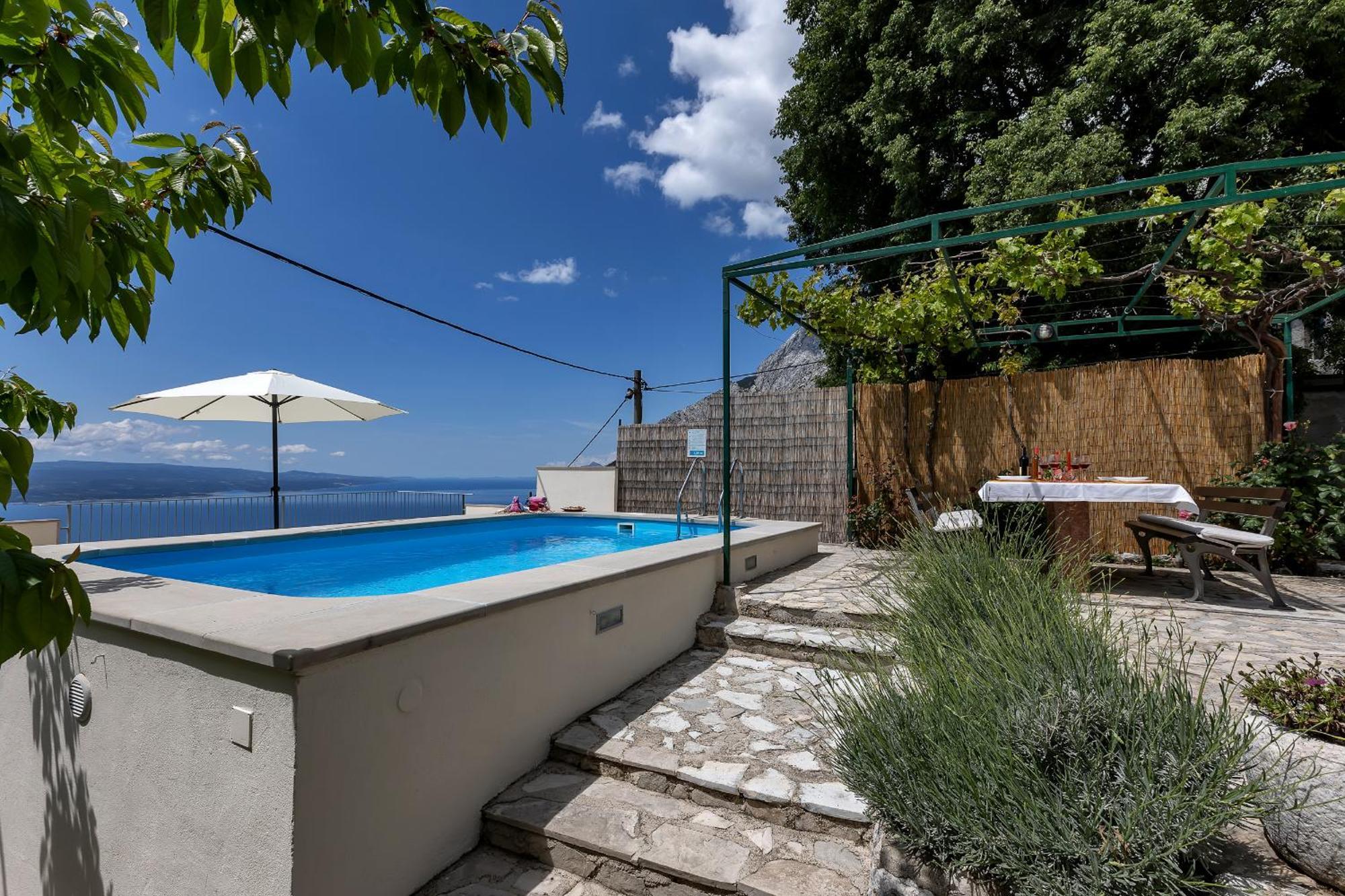 Holiday Home Marta With Heated Pool,Grill,Sea View Bast Zewnętrze zdjęcie