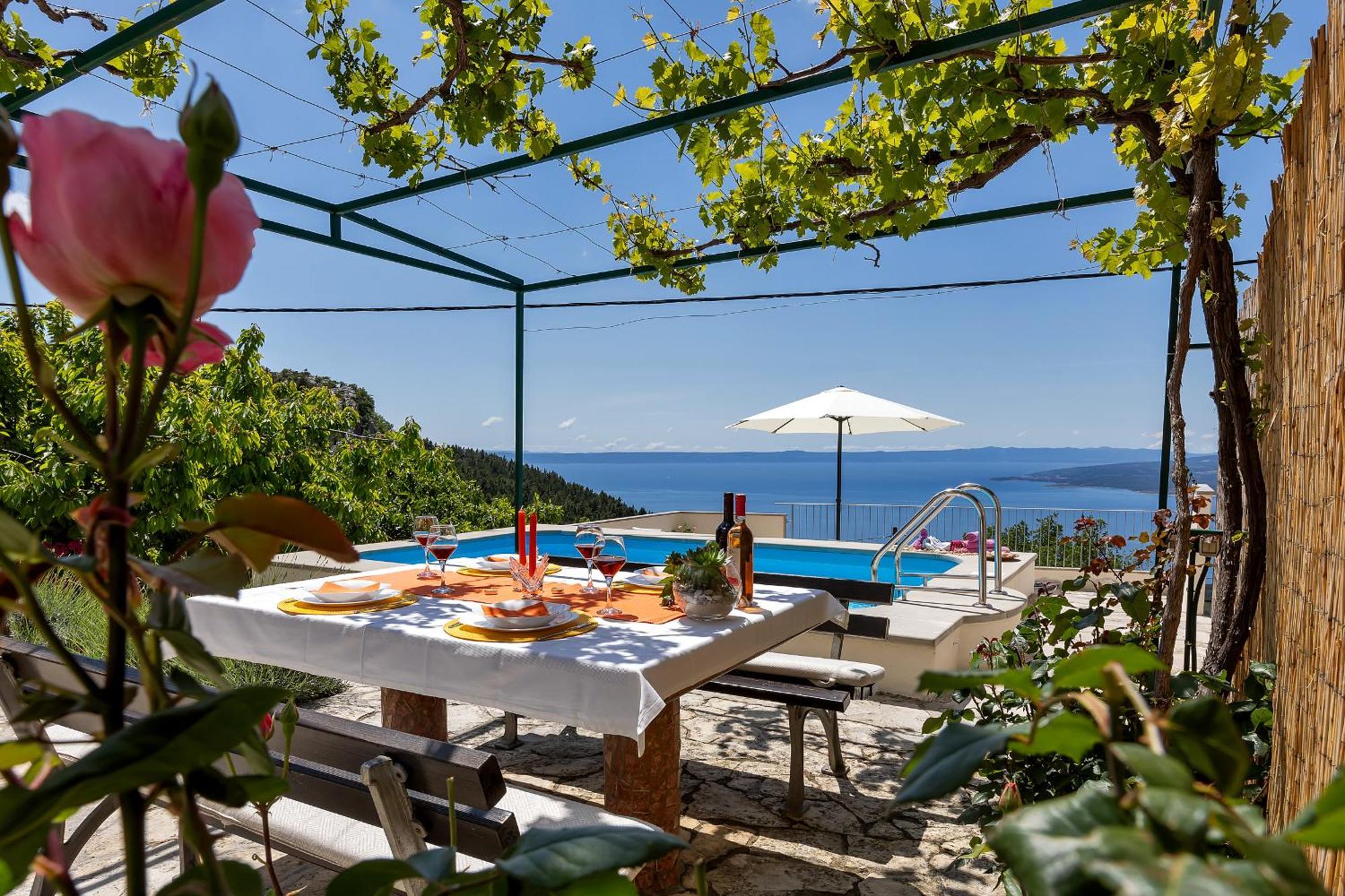 Holiday Home Marta With Heated Pool,Grill,Sea View Bast Zewnętrze zdjęcie